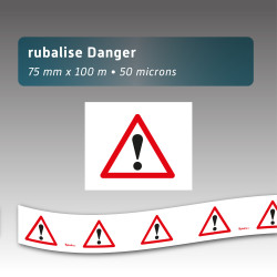 Rubalise Danger Triangle Rouge 7,5 cm x 100 m – Balisage et Sécurité Zone à Risque